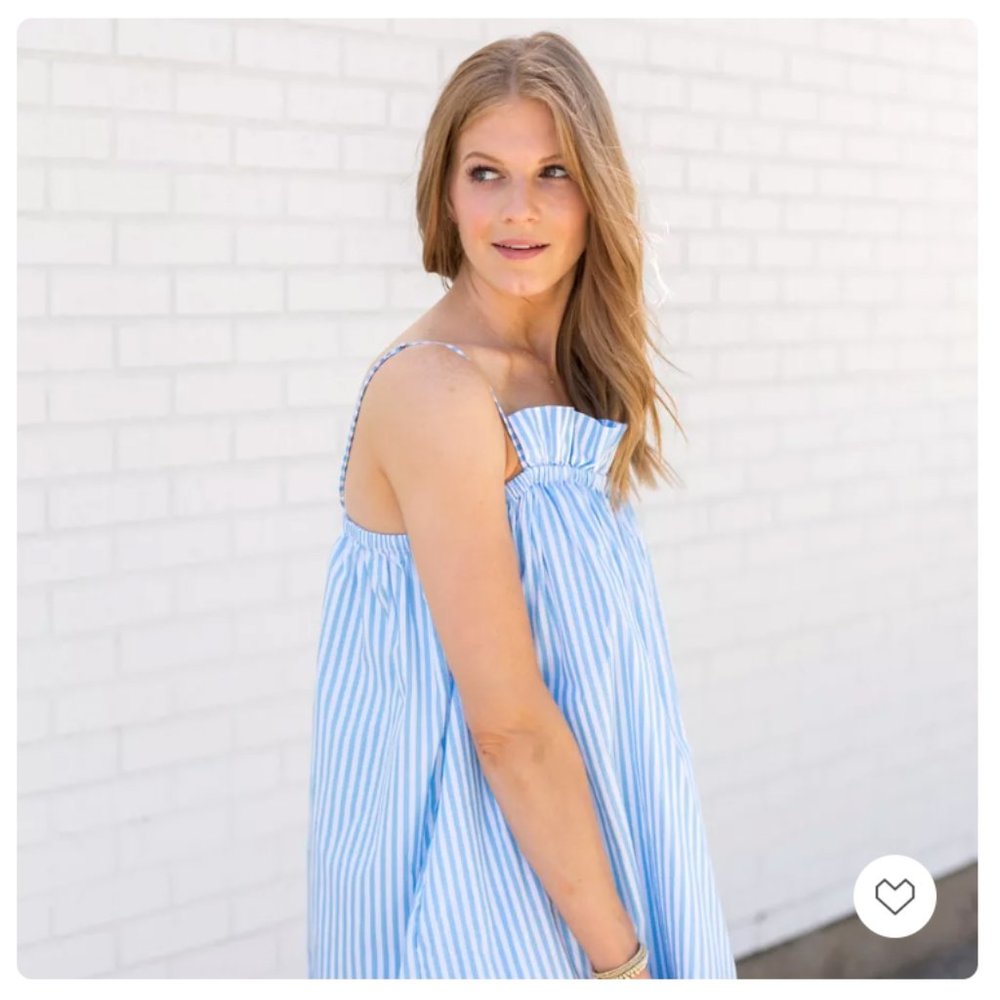LAKE Pajamas Ruffle Dress in Surf